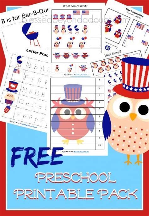 july  preschool packover  pages fourth  july crafts
