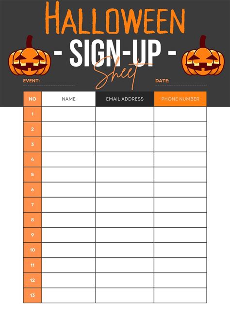 halloween party sign  sheet halloween themed october sign  sheet