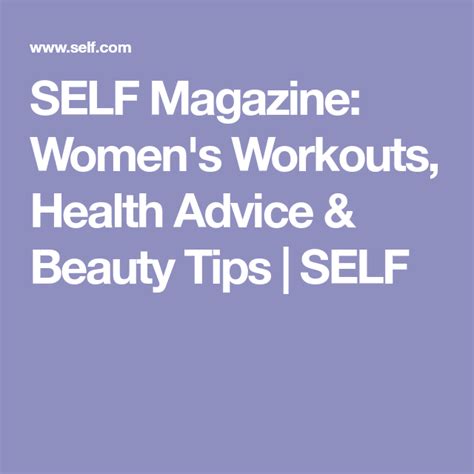 Self Magazine Women S Workouts Health Advice And Beauty Tips Self