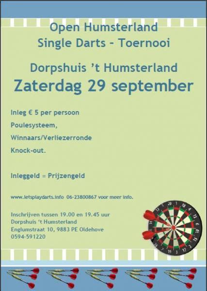 open humsterland single darts toernooi sport agenda  het westerkwartier