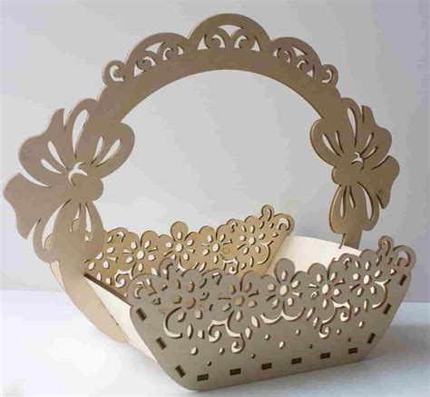 laser cut vector files basket wooden  vector