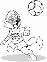Cup Fifa Coloring Pages Mascot Printable Zabivaka Official Russia Sheet Kids Onlycoloringpages sketch template