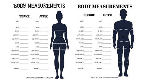 printable body measurement chart delicious determination