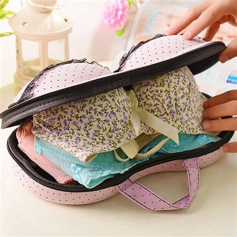 underwear bra case container travel portable lingerie zipper cover storage bag box protect