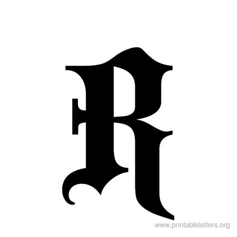 Printable Letter Old English R Graffiti Lettering Gothic Lettering