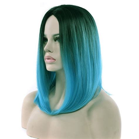 Soowee 11 Colors Black To Blue Ombre Hair Wig Synthetic Hair Short Bob