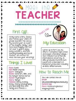 meet  teacher letter letter  teacher meet  teacher template