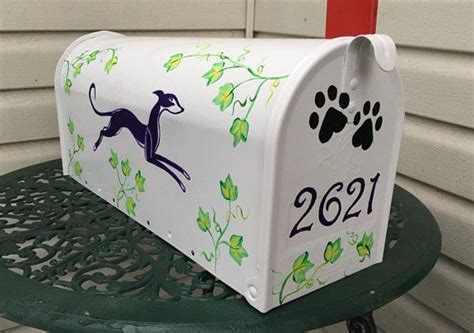 greyhound mailbox custom mailboxes dog  toniannsbellaarte painted mailboxes custom