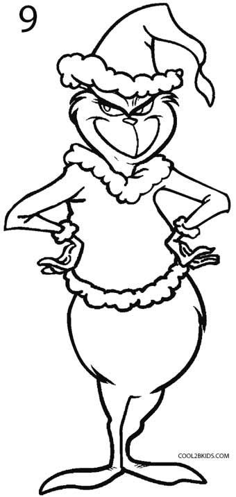 draw  grinch step  grinch coloring pages christmas drawing grinch christmas party
