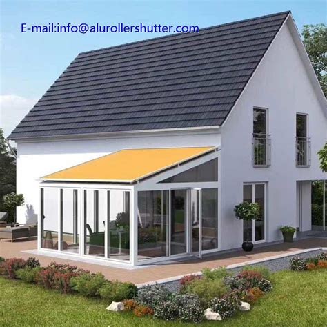 outdoor sunshade electric motorized retractable roof awning
