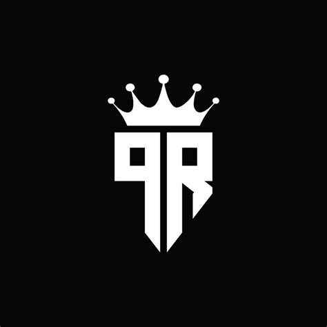 pr logo monogram emblem style  crown shape design template