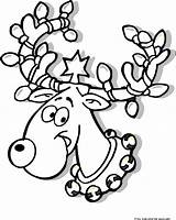 Reindeer Coloring Christmas Pages Printable Lights Elf Cute Head Print Shelf Santa Kids Rudolph Color Sheets Freekidscoloringpage Face Book Clipart sketch template