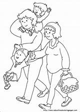 Coloring Pages Caillou Family Kids sketch template