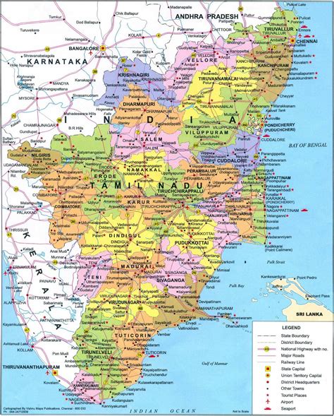 political map  tamil nadu mapsofnet