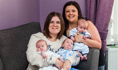 same sex couple both called laura welcome triplets after