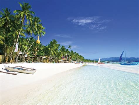 boracay white sand  crystal clear water attracttour