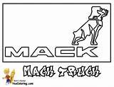Mack Rig Bulldog Wheeler Yescoloring Trailers Kenworth Peterbilt Logodix sketch template