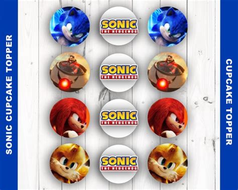 sonic cupcakes toppers printable sonic  hedgehog toppers etsy finland
