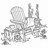 Coloring Clipart Pages Wood Stamps Drawings Adirondack Rubber Beach Chair Embroidery Chairs Book Colouring Patterns Stamp Sheets Hand Printable Digital sketch template