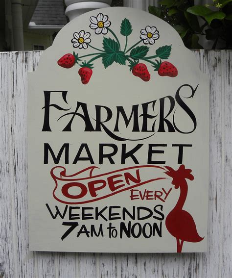 farmers market sign original hand painted vintage  sign etsy