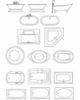 Bathroom Cad Autocad Plumbing Spa Archblocks Symbole sketch template