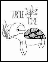 Trippy Leaf Marijuana Stoner Drawings Weed Drawing Coloring Pot Easy Turtle Pages Cannabis Sketch Alien Color Hippie Tattoo High Dope sketch template