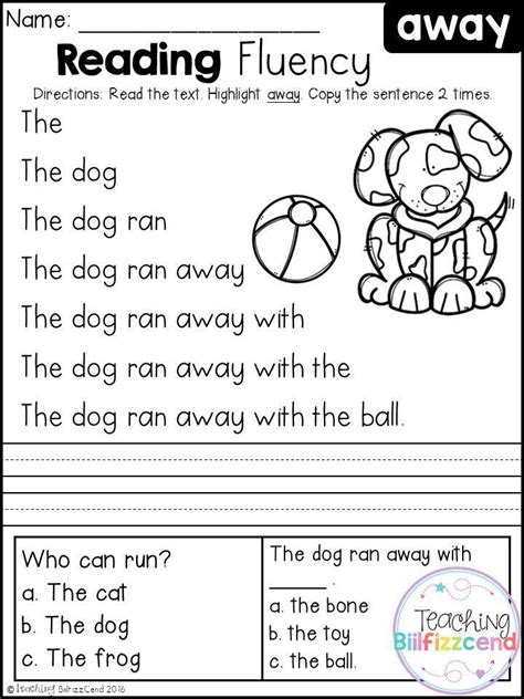 printable reading sheets  kindergarten