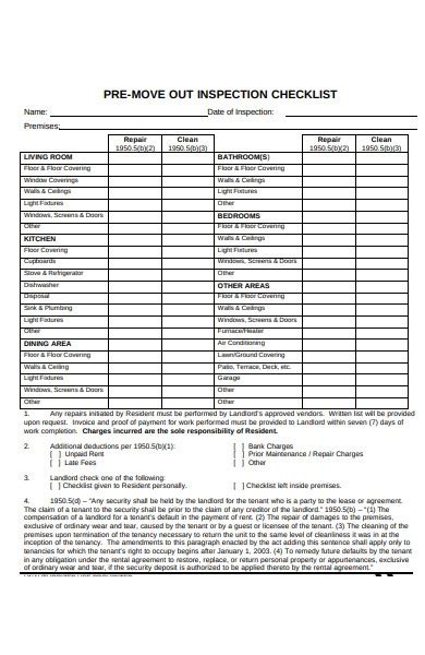 move  inspection checklist form printable