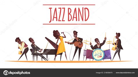 jazz band cartoon background stock vector image  cmacrovector