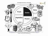 Kids Coloring Foods Grains Plate Healthy Nutrition Food Sheet Groups Grain Printable Education Fruit Protein Pages Group Vegetable Children Worksheets sketch template