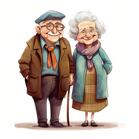 niedliche oma und opa clipart bundle lustige aeltere menschen cartoon familie illustration png