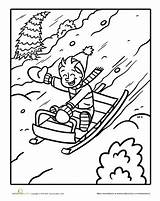 Sled Sledding sketch template