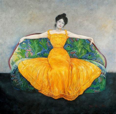 max kurzweil   lady  yellow dress  dress painting