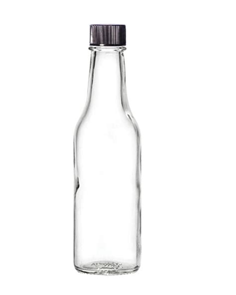 5 Oz Woozy Round Glass Bottle With Orifice Flow Reducer And Black Cap