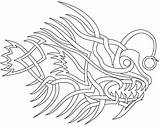 Coloring Tribal Pages Tattoo Fish Angler Color Getcolorings Tocolor sketch template