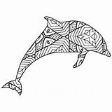 Coloring Geometric Dolphin sketch template
