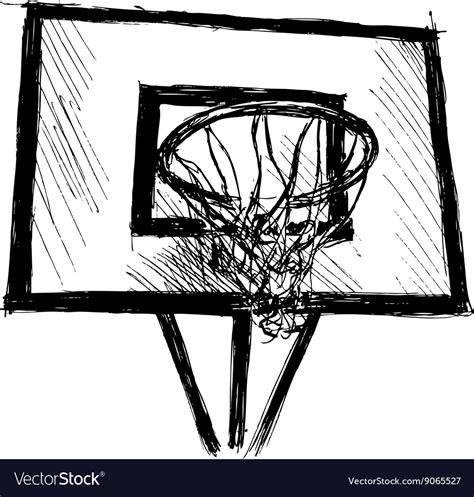 hand sketch basketball hoop royalty  vector image