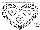 Number Color Valentine Valentines sketch template