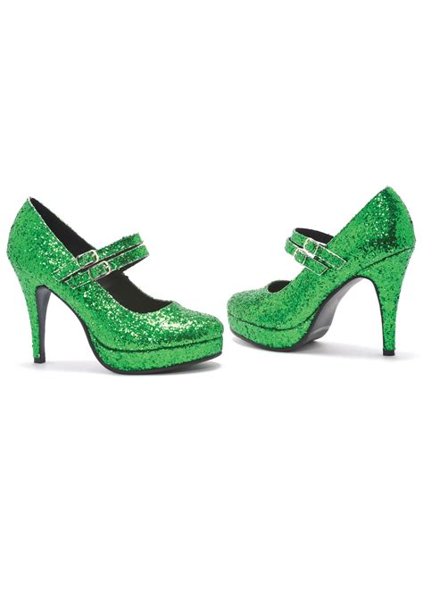 green womens glitter shoes