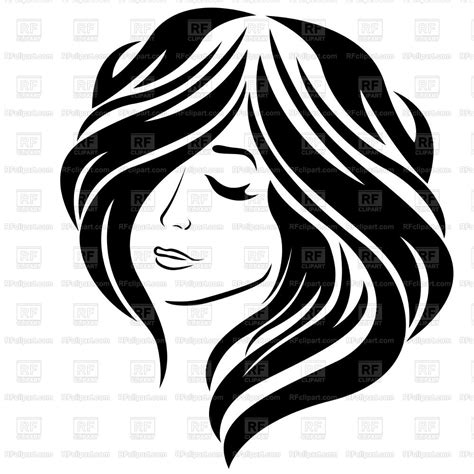 beautiful girl with closed eye and long stylish hair vector image vector artwork of people