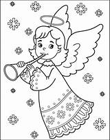 Coloring Christmas Angel Pages Printable Angels Drawing Supercoloring Categories sketch template