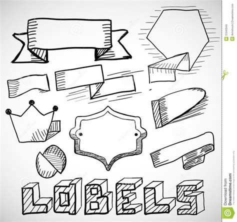 hand drawn label design elements   draw hands vector graphics