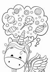 Para Coloring Unicorn Pages Cute Colorear Candy Cuties Dibujos Bojanke Imprimir Print Unicornios раскраски Niños Animal Libro Disney Kids Con sketch template