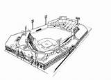 Coloring Pages Field Baseball Sox Red Wrigley Boston Stadium Print Fenway Park Vector Sketch Template Adult Kids Coloringhome Getdrawings Popular sketch template