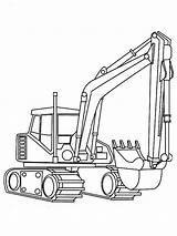 Digger Excavator Coloring Realistic sketch template