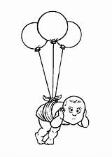 Ballonnen Ausmalbilder Malvorlage Ballon Balonnen Ausmalen Storch Stimmen Ausmalbild Broertje Ooievaar Zweeft sketch template