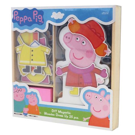 peppa pig magnetic wood dress  box peppa pig toys peppa pig