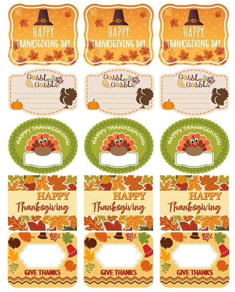 thanksgiving labels  printable  printable templates