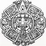 Mayan Drawing Calendar Drawings Getdrawings Outline Face sketch template