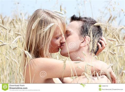 a beautiful couple in wheat field stock image image of